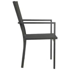 vidaXL Garten Essgruppe Outdoor Tisch- und Stuhl-Konversationsset, Stahl, Schwarz, 5-teilig