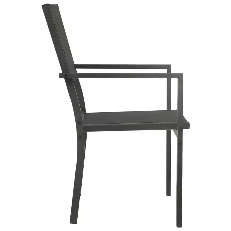 vidaXL Garten Essgruppe Outdoor Tisch- und Stuhl-Konversationsset, Stahl, Schwarz, 5-teilig