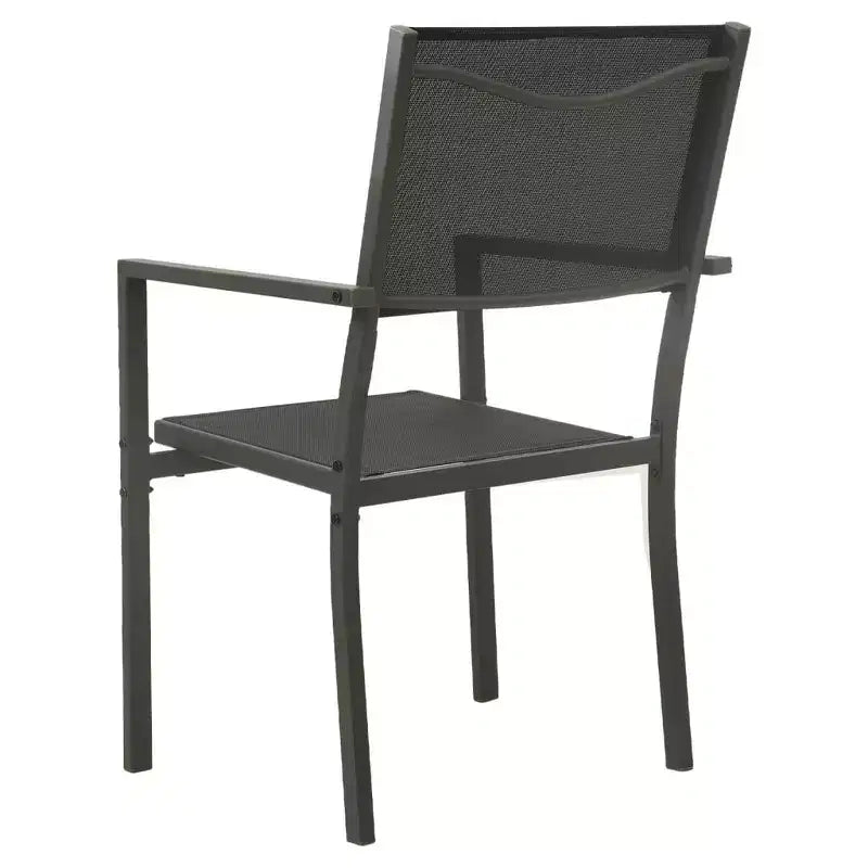 vidaXL Garten Essgruppe Outdoor Tisch- und Stuhl-Konversationsset, Stahl, Schwarz, 5-teilig