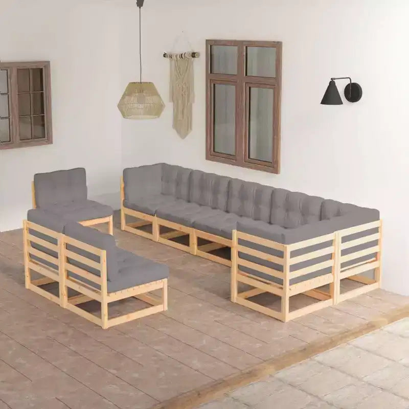 vidaXL Garten Lounge Set Massivholz Kiefer Natur Modulares Design