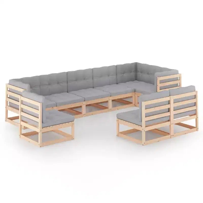vidaXL Garten Lounge Set Massivholz Kiefer Natur Modulares Design