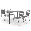 vidaXL Patio Dining Set Table and Chair Patio Furniture Set Steel Dark Gray