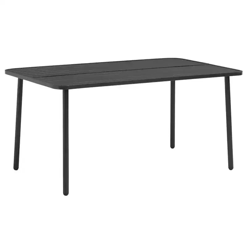 vidaXL Garten Essgruppe Tisch und Stühle Terrassenmöbel Set Stahl Dunkelgrau