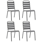 vidaXL Garten Essgruppe Tisch und Stühle Terrassenmöbel Set Stahl Dunkelgrau