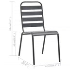 vidaXL Garten Essgruppe Tisch und Stühle Terrassenmöbel Set Stahl Dunkelgrau