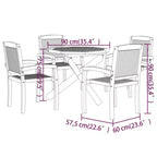 vidaXL Garten-Essgruppe Teakholz Natur Massives Teakholz Standard Stapelbar