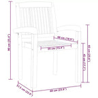vidaXL Garten-Essgruppe Teakholz Natur Massives Teakholz Standard Stapelbar