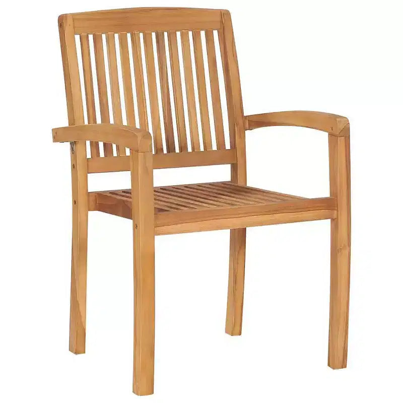 vidaXL Garten-Essgruppe Teakholz Natur Massives Teakholz Standard Stapelbar