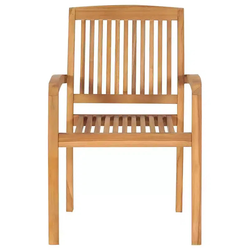 vidaXL Garten-Essgruppe Teakholz Natur Massives Teakholz Standard Stapelbar