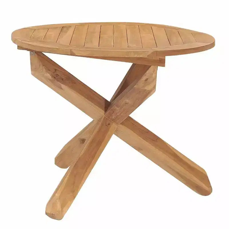 vidaXL Garten-Essgruppe Teakholz Natur Massives Teakholz Standard Stapelbar