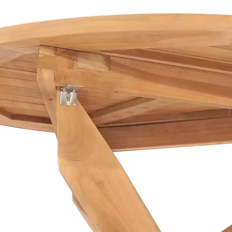 vidaXL Garten-Essgruppe Teakholz Natur Massives Teakholz Standard Stapelbar