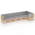 vidaXL Garden Lounge Set Pine, Grey Solid Pinewood, 100% Polyester Medium