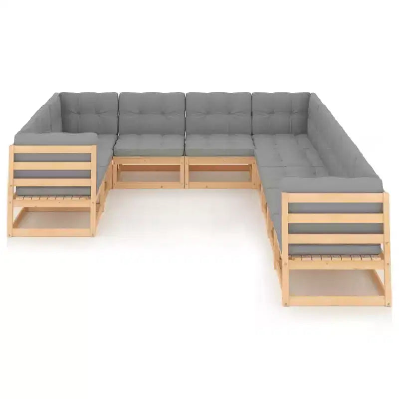 vidaXL Gartenlounge-Set Naturholz Kiefer massiv Groß Modular