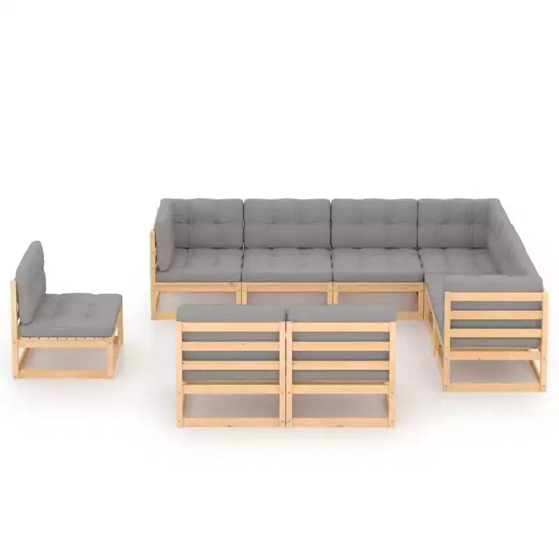 vidaXL Garten-Lounge-Set Grau