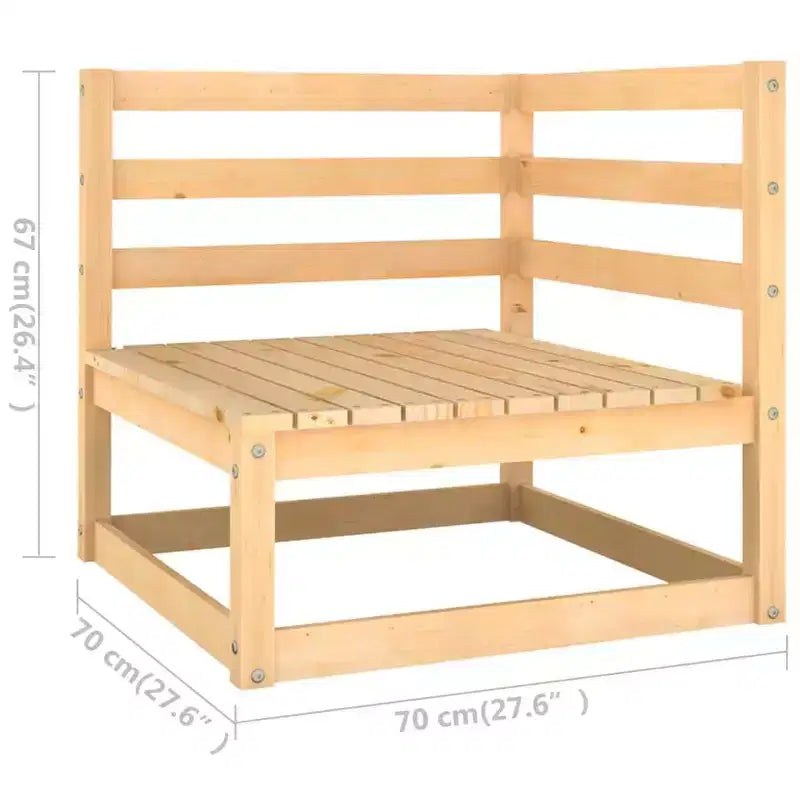 vidaXL Gartenmöbel-Set 12-teilig Lounge-Set Kiefer Massivholz – Natur Mit Kissen