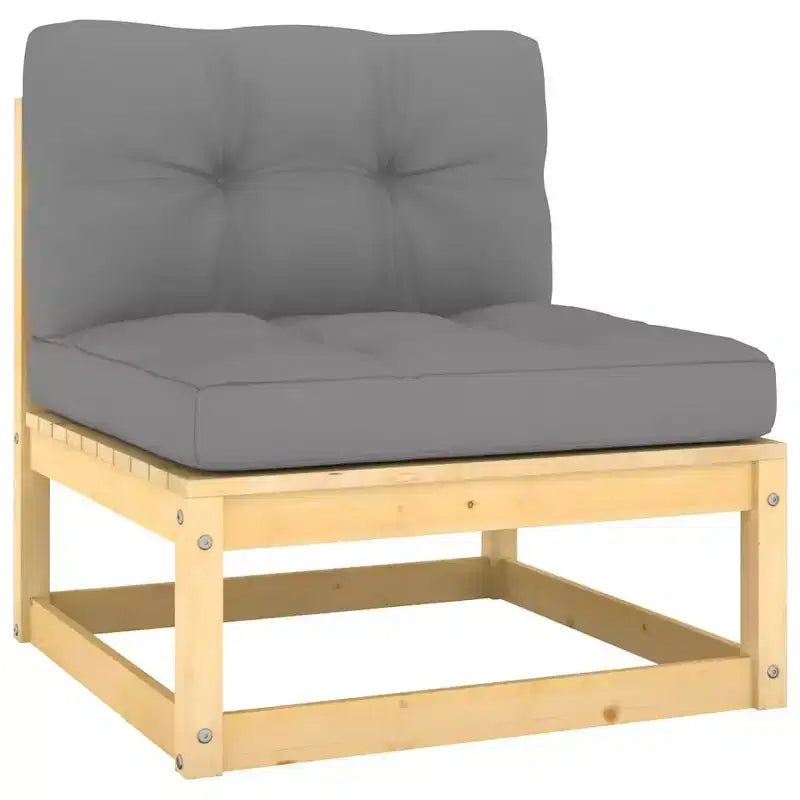 vidaXL Gartenmöbel-Set 12-teilig Lounge-Set Kiefer Massivholz – Natur Mit Kissen
