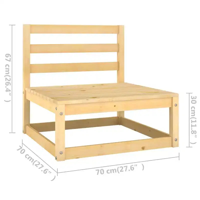 vidaXL Gartenmöbel-Set 12-teilig Lounge-Set Kiefer Massivholz – Natur Mit Kissen