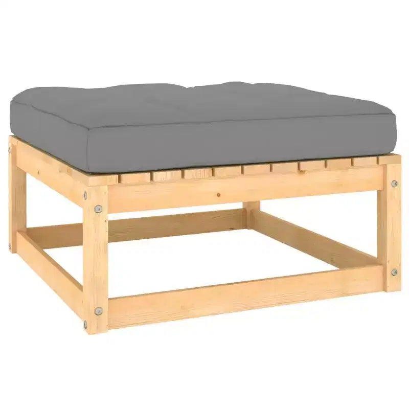 vidaXL Gartenmöbel-Set 11-teilig Outdoor Lounge-Set Kiefer Massivholz – Natur Mit Kissen