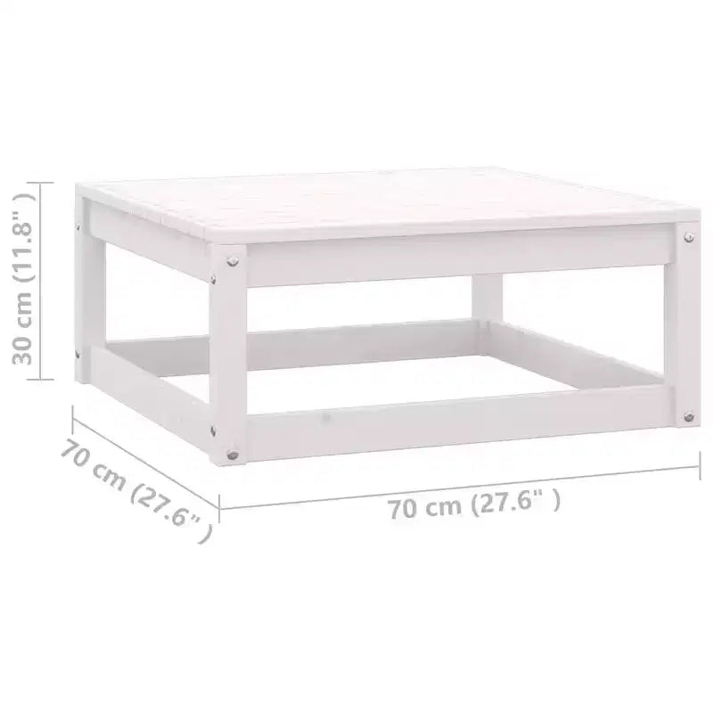 vidaXL Garten-Lounge-Set aus massivem Kiefernholz, weiß, rustikaler Charme, Gartenmöbel mit Kissen – 12-teiliges Set – stabil, langlebig – Retro-Stil