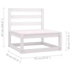 vidaXL Garten-Lounge-Set aus massivem Kiefernholz, weiß, rustikaler Charme, Gartenmöbel mit Kissen – 12-teiliges Set – stabil, langlebig – Retro-Stil