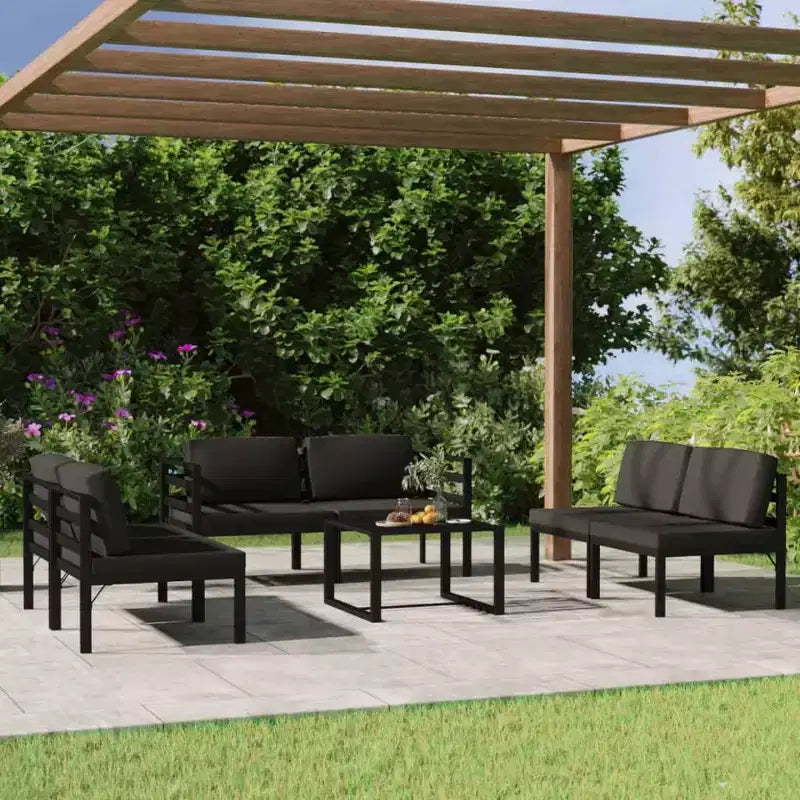 vidaXL Gartenlounge-Set Loungemöbel Outdoor Sofa Tisch Aluminium Anthrazit