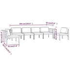 vidaXL Gartenlounge-Set Anthrazit Aluminium Modulares Gartenlounge-Set