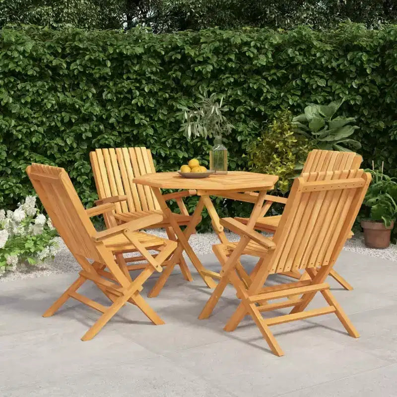 vidaXL Gartensitzgruppe Naturholzfarben Massives Teakholz Mittel
