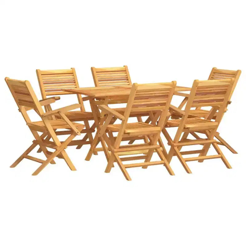 vidaXL Patio Dining Set Outdoor Table and Chair Furniture Solid Wood Teak