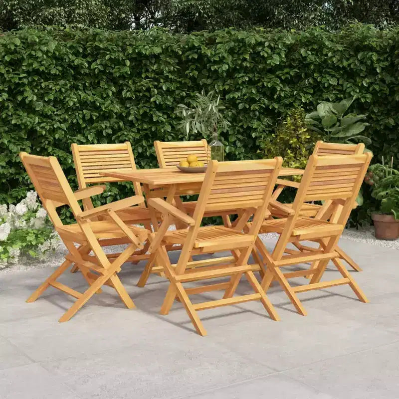 vidaXL Terrassen-Essgruppe Outdoor-Tisch- und Stuhl-Möbel Massivholz Teak