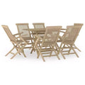 vidaXL Patio Dining Set Outdoor Furniture Set for Garden Gray Solid Wood Teak