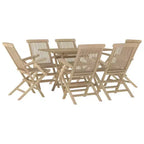 vidaXL Garten-Essgruppe Outdoor-Möbelset für den Garten Grau Massivholz Teak