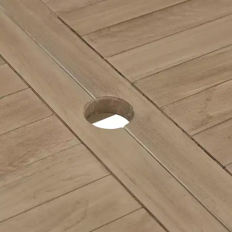 vidaXL Garten-Essgruppe Outdoor-Möbelset für den Garten Grau Massivholz Teak