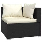 vidaXL Garten-Lounge-Set Schwarz, Cremefarben