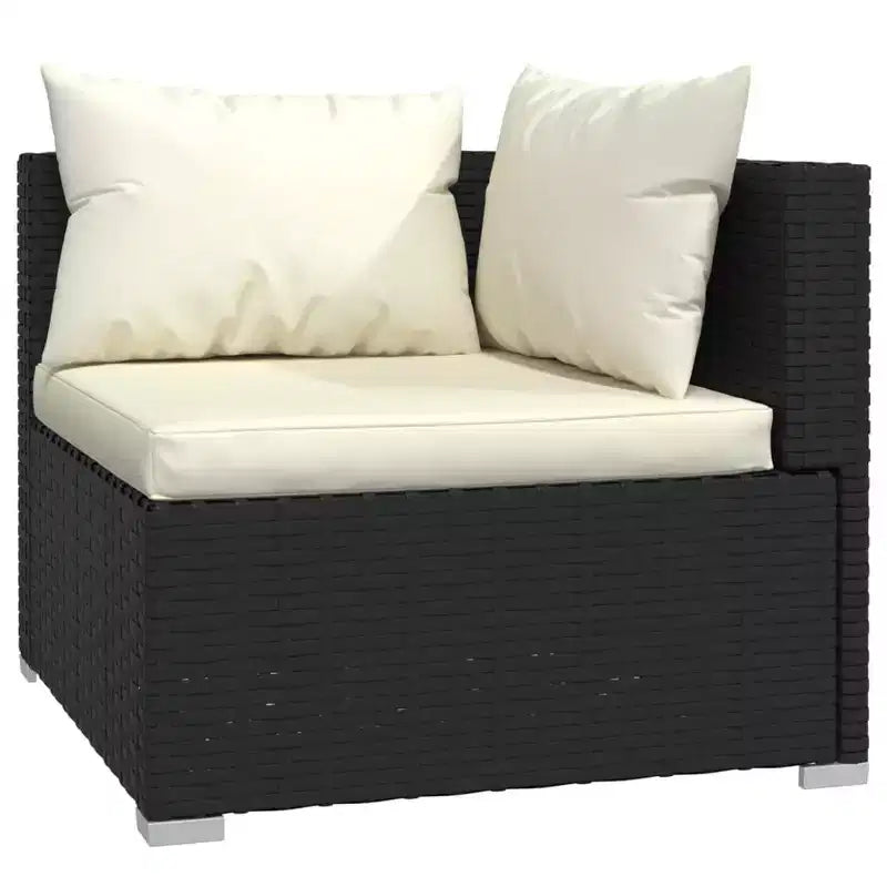 vidaXL Garten-Lounge-Set Schwarz, Cremefarben