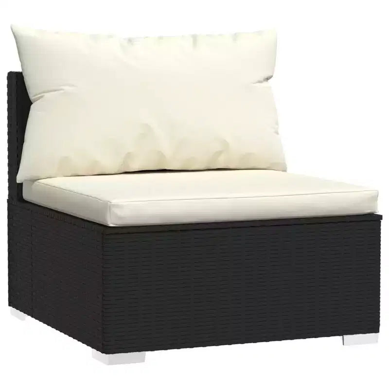vidaXL Garten-Lounge-Set Schwarz, Cremefarben
