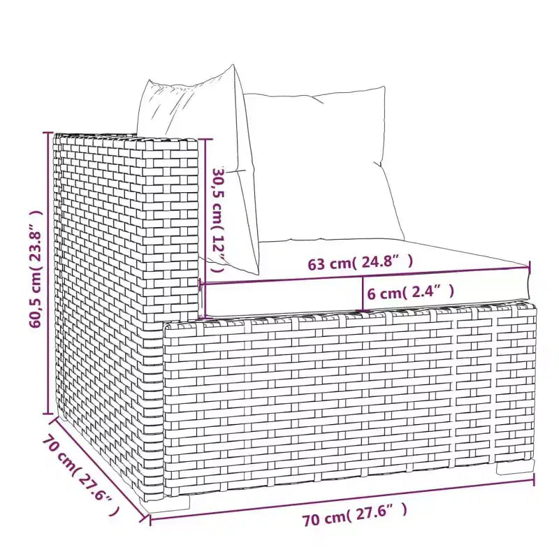 vidaXL Garten-Lounge-Set Schwarz, Cremefarben