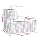 vidaXL Garten-Lounge-Set Schwarz, Cremefarben