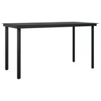 vidaXL Garten-Essgruppe Schwarz Stahl, PE Rattan Standard Stapelbar – 140 cm Tischlänge Schwarz 4-teilig