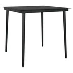 vidaXL Garten-Essgruppe Grau Polyrattan, Stahl, Glas 5-teilig Stapelbar - 80cm Tischlänge Grau 4 Artikel