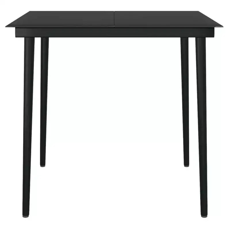 vidaXL Garten-Essgruppe Grau Polyrattan, Stahl, Glas 5-teilig Stapelbar - 80cm Tischlänge Grau 4 Artikel