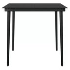 vidaXL Garten-Essgruppe Grau Polyrattan, Stahl, Glas 5-teilig Stapelbar - 80cm Tischlänge Grau 4 Artikel