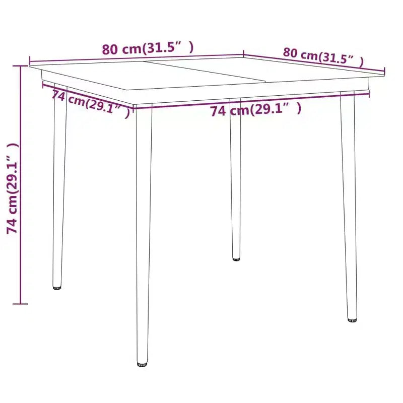 vidaXL Garten-Essgruppe Grau Polyrattan, Stahl, Glas 5-teilig Stapelbar - 80cm Tischlänge Grau 4 Artikel