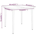 vidaXL Garten-Essgruppe Grau Polyrattan, Stahl, Glas 5-teilig Stapelbar - 80cm Tischlänge Grau 4 Artikel