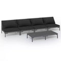 vidaXL Patio Lounge Set Outdoor Sectional Sofa Set Table Poly Rattan Dark Grey