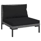 vidaXL Lounge-Set für den Außenbereich, Sofa-Set, Tisch, Polyrattan, dunkelgrau