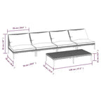 vidaXL Lounge-Set für den Außenbereich, Sofa-Set, Tisch, Polyrattan, dunkelgrau