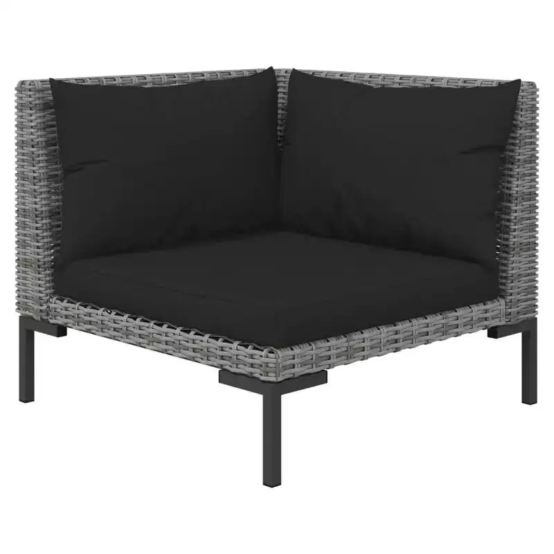 vidaXL Garten Loungemöbel-Set Outdoor-Sofa-Set Tisch Polyrattan Dunkelgrau