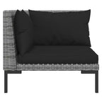vidaXL Garten Loungemöbel-Set Outdoor-Sofa-Set Tisch Polyrattan Dunkelgrau