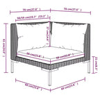 vidaXL Garten Loungemöbel-Set Outdoor-Sofa-Set Tisch Polyrattan Dunkelgrau