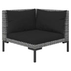 vidaXL Garten-Lounge-Set, modulares Sofa-Set für den Außenbereich mit Tisch, Polyrattan, Dunkelgrau